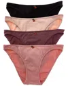 Sugar Set Of 4 Seamless Rib Bikini In Multi