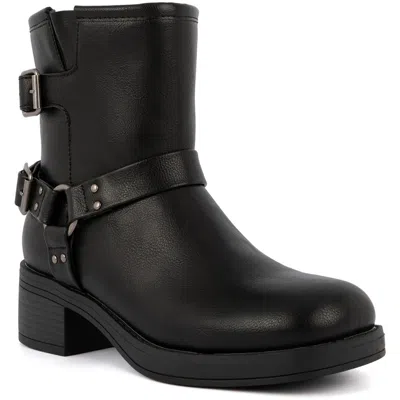 Sugar Sgrharvest Womens Buckle Manmade Motorcycle Boots In Black