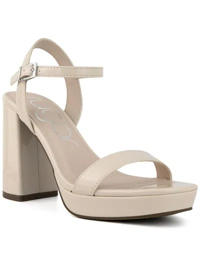 Sugar Vallentina Womens Open Toe Dressy Ankle Strap In Bone Patent