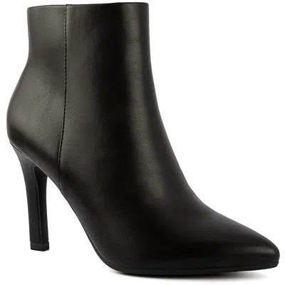 Sugar Vecna Womens Zipper Faux Leather Booties In Black Smooth