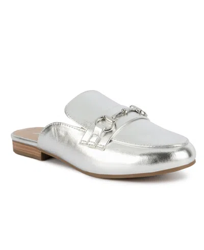 Sugar Women's Beckette Mule Loafer Flats In Silver Metallic