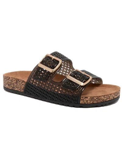 Sugar Women's Bonza Round Toe Footbed Sandals In Black