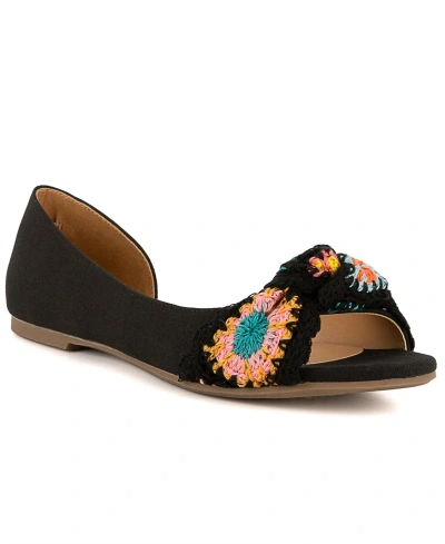 Sugar Women's Cabeza Crochet Flat Sandals In Black