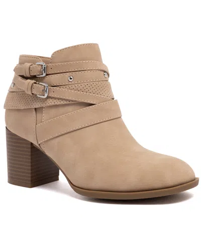Sugar Women's Cayman Stacked-heel Zip Booties In Brown