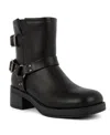Sugar Sgrharvest Womens Buckle Manmade Motorcycle Boots In Black