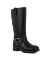 Sugar Huncho Tall Womens Solid Faux Leather Knee-high Boots In Black