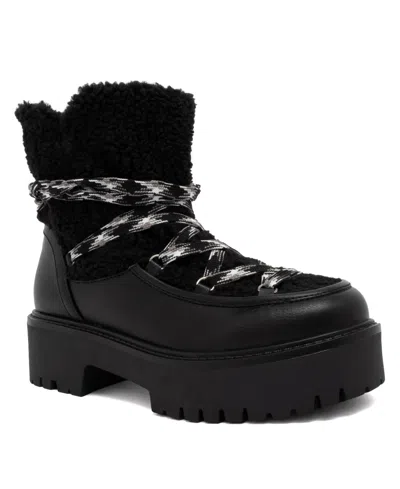 Sugar Women's Jonas Lug Sole Block Heel Ankle Booties In Black
