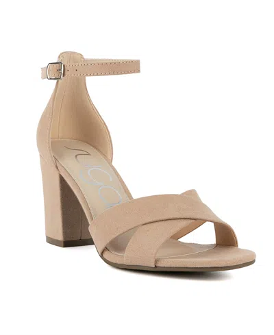 Sugar Women's Machellie Block Heel Dress Sandals In Natural Micro