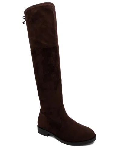 Sugar Women's Milanesa Over-the-knee Round Toe Dress Boots In Brown