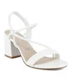 Sugar Women's Neeve 2 Open Toe Strappy Block Heel Dress Sandals In White
