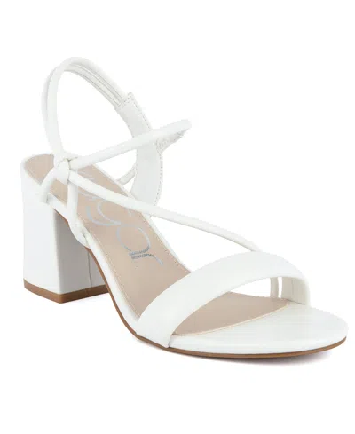 Sugar Women's Neeve 2 Open Toe Strappy Block Heel Dress Sandals In Nude