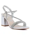 Sugar Women's Neeve Open Toe Rhinestone Dress Sandals In Silver