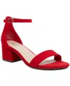 Sugar Noelle Efk227 Sandals Womens 9.5 Red Suede Block Heel Ankle Strap Gbnc639 In Red