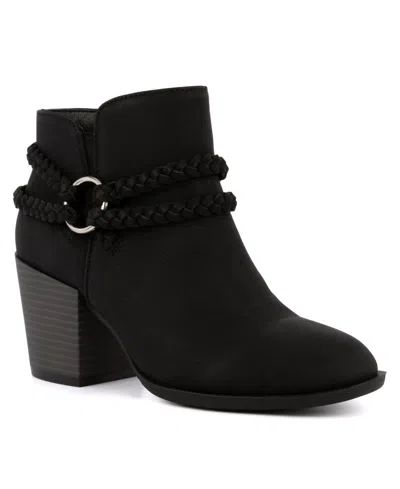 Sugar Sandlot Womens Zipper Faux Leather Booties In Black