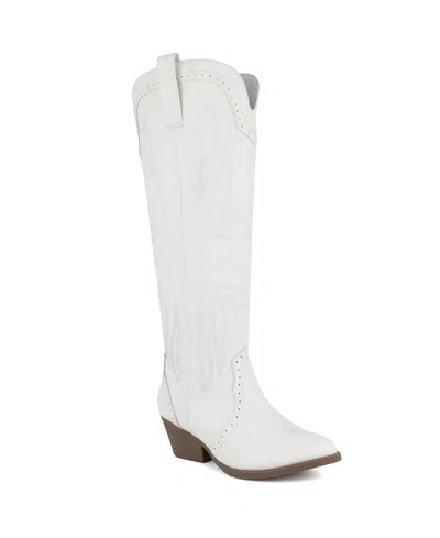 Sugar Women's Tammy Tall Cowboy Pull On Boots In White