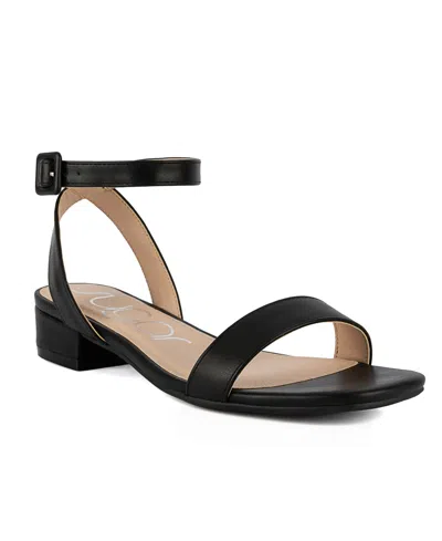 Sugar Women's Umpire Ankle Strap Block Heel Sandals In Black