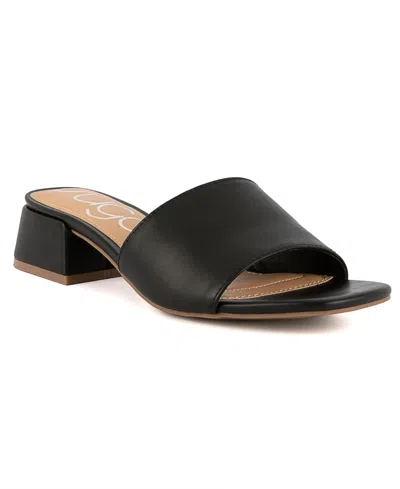 Sugar Women's Uniform 3 Slip-on Block Heel Sandals In Black