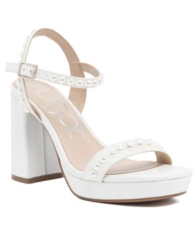 Sugar Women's Vallentina Pearl Block Heel Dress Sandals In Pink