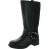 Sugar Huncho Tall Womens Solid Faux Leather Knee-high Boots In Black