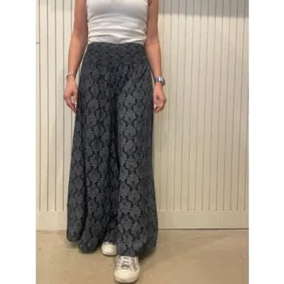 Sugarbabe Palazzo Print Trousers In Gray