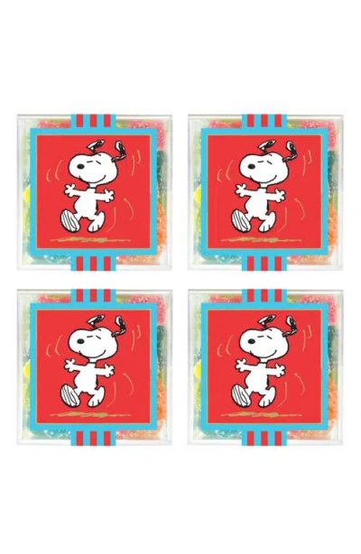 Sugarfina 4-pack Snoopy Sour Rainbow Bears Gummy Candy In Red