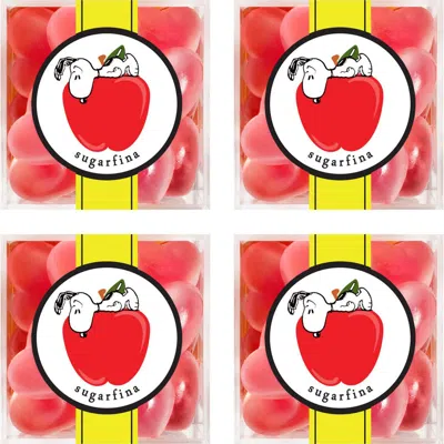 Sugarfina 4-pack Snoopy Strawberry Hearts Gummies In Red