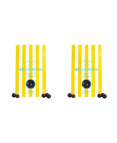 Sugarfina Caffe Luxxe Dark Chocolate Sea Salt Caramels Candy Bag Duo, 2-piece In Yellow