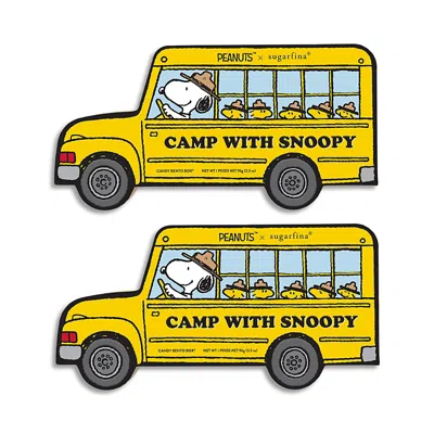 Sugarfina Camp Snoopy 2 Piece Candy Bento Box, Set Of 2 In Yellow