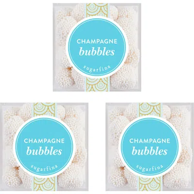 Sugarfina Champagne Bubbles Small Cube Set Of 3 In Blue
