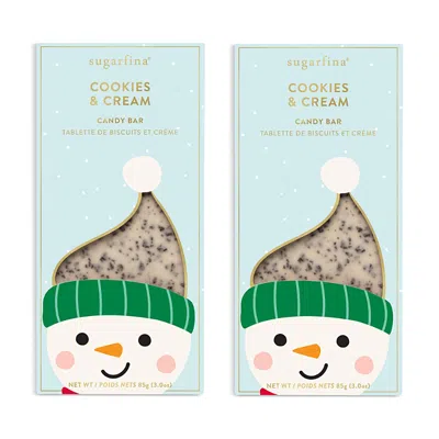 Sugarfina Cookies & Cream White Chocolate Bar, Set Of 2 In Blue