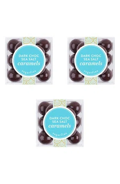 Sugarfina Dark Chocolate Sea Salt Caramel 4-piece Candy Cubes In Blue