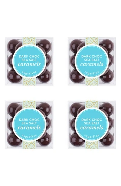 Sugarfina Dark Chocolate Sea Salt Caramel 4-piece Candy Cubes In Blue