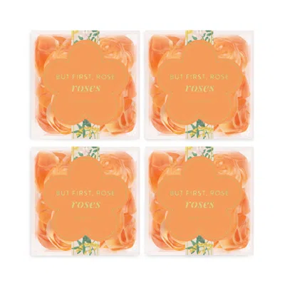 Sugarfina Garden Party 26 But First, Rose Roses Candy 4 Piece Cube Kit In Orange