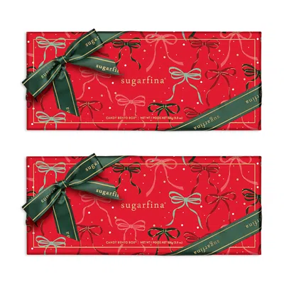 Sugarfina Happy Holidays 3 Piece Candy Bento Box, Set Of 2 In Red