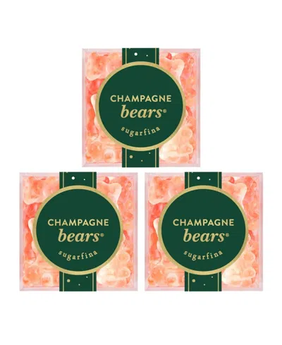 Sugarfina Holiday Champagne Bears Candy Kit, 3 Piece In Green