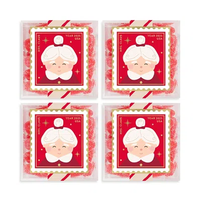 Sugarfina Mrs Claus Mistletoe Kisses Candy Cubes, Set Of 4 In Red