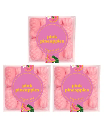 Sugarfina Pink Pineapples Small Cube Kit, 3 Pieces In Transparent