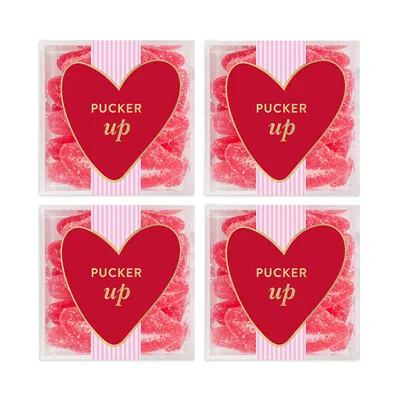Sugarfina Pucker Up Sugar Lips 4 Piece Cube Kit In Red