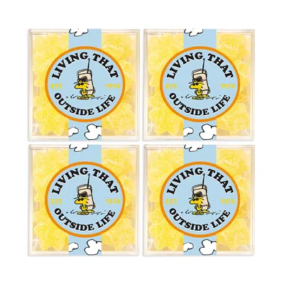 Sugarfina Snoopy Living That Outside Life Candy Cubes, Set Of 4 In Yellow