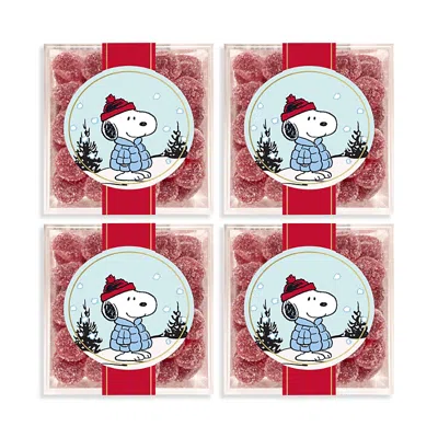 Sugarfina Snoopy Sugared Cranberries 4 Piece Kit In Red