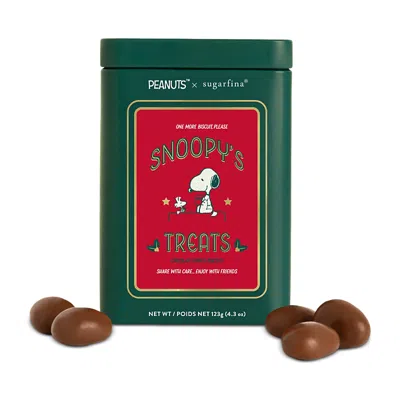 Sugarfina Snoopy's Treats Chocolate-dipped Biscuits Tin In Green