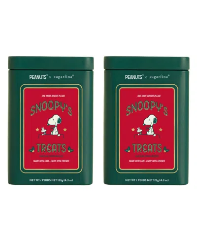 Sugarfina Snoopy's Treats Tin Duo In Green