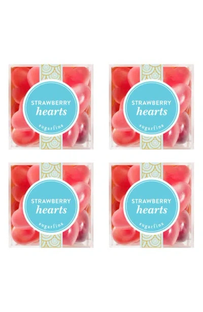 Sugarfina Strawberry Hearts Set Of 4 Candy Cubes In Multi
