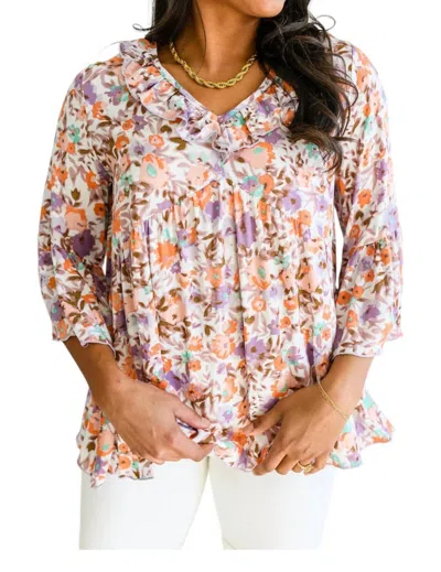 Sugarfox Boho Floral Top In Pink