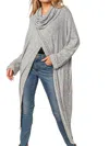 Sugarfox Hacci Wrap Turtleneck Cuffed Long Sleeve In Grey In Grey