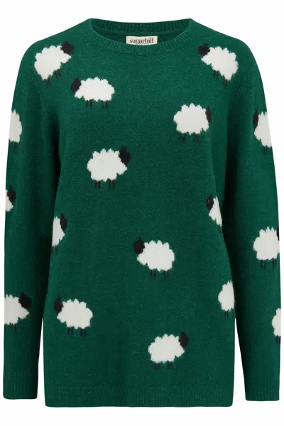Sugarhill Brighton Women's Aliana Sweater Green Sheep
