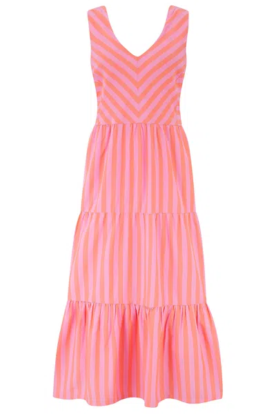 Sugarhill Brighton Women's Bette Midi Sundress Pink, Tropical Crush Stripe