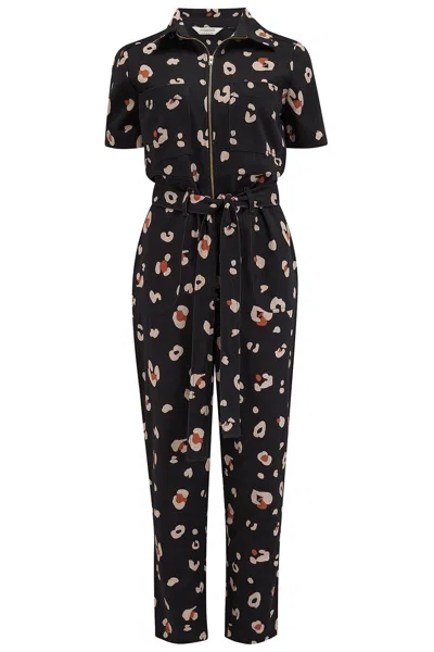 Sugarhill Brighton Women's Billy Boilersuit Black, Tan, Leopard Print