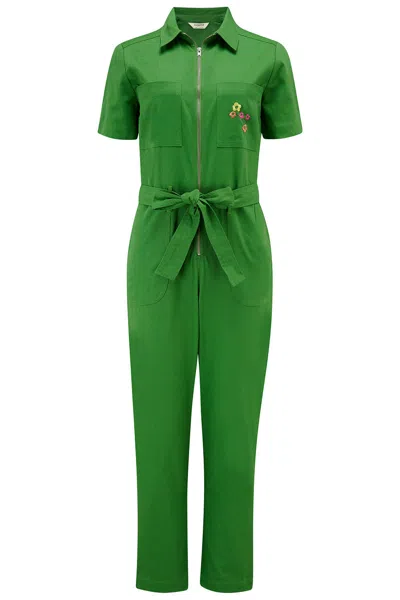 Sugarhill Brighton Women's Billy Boilersuit Green, Rainbow Flowers