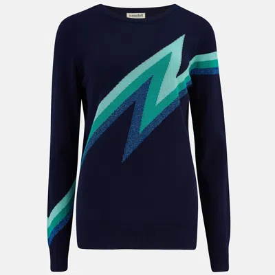 Sugarhill Brighton Women's Black / Blue Astrid Jumper Zap Cool Lightning In Black/blue